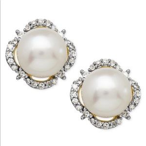 Macy’s Jewelry diamond and pearl earrings.